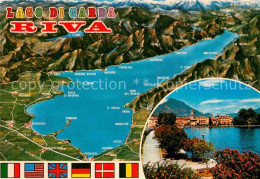 72781016 Riva Del Garda Und Umgebung Aus Der Vogelperspektive Nationalflaggen Uf - Sonstige & Ohne Zuordnung