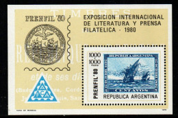 Argentinien Argentina 1979 - Mi.Nr. Block 24 - Postfrisch MNH - SoS - Timbres Sur Timbres