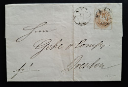Preussen 1867, Brief Mit Inhalt NAZZA Nach Dresden, Mi 18b - Storia Postale