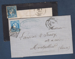 Bordeaux N° 46B  Sur 1 Enveloppe Et 1 Lettre - Cote : 60 € - 1870 Uitgave Van Bordeaux