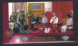 BARBADOS-2012-QE11 DIAMOND JUBILEE- BLOCK-MNH- - Royalties, Royals