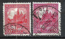 HONGRIE Ca.1926-27: Lot D' Obl., 2 Nuances - Used Stamps