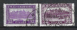 HONGRIE Ca.1926-27: Lot D' Obl., 2 Nuances - Usado