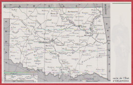 Carte De L'Etat De L' Oklahoma. Etats Unis. USA. Larousse 1960. - Historische Documenten