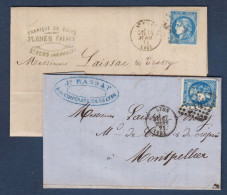 Bordeaux N° 46B  Sur 2 Lettres - Cote : 60 € - 1870 Bordeaux Printing