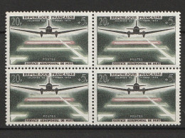 N° 1196 Journée Du Timbre 20ème Anniversaire Du Service Aéro-postal  De Nuit Beau En Blocs De 4 Timbres Neuf  Impeccable - Neufs