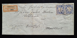Bayern, Einschreiben Brief Vorderteil LANDSHUT, Paar 20 Pf. - Cartas & Documentos