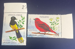 Uruguay 2008, Birds, Urraca Y Fueguero, Sc 2231/2, Y 2360/1, MNH. - Uruguay