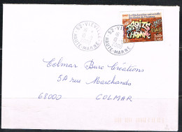 ONU-L71 - FRANCE N° 3354 Droits De L'Homme Sur Lettre De Vieville - Storia Postale