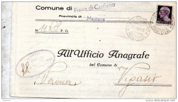 1945 LETTERA CON ANNULLO PIEVE DI CORIANO MANTOVA - Storia Postale