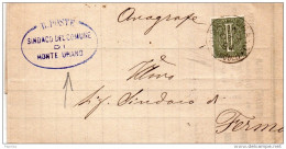 1894    LETTERA CON ANNULLO MONTE URANO  ASCOLI - Marcophilia