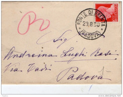 1930  LETTERA CON ANNULLO PONTE DI BRENTA PADOVA - Poststempel