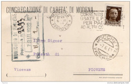 1932   CARTOLINA   CON ANNULLO  ROCCHETTE VICENZA + TARGHETTA - Poststempel