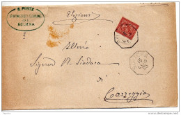 1895 LETTERA CON ANNULLO SOLIERA MODENA - Storia Postale