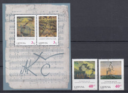 LITHUANIA 1996 Ciurlionis Painting MNH(**) Mi 617-618 Bl 7 #Lt1123 - Litouwen