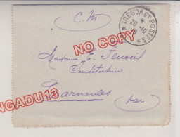 Marcophilie France WW1 Carte Lettre Pour Carnoules Var Oblitération Trésor Et Postes Numéro Secteur Absent 20-10-18 - WW I