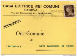 1934  CARTOLINA  CON ANNULLO  PADOVA + TARGHETTA MOSTRA RIVOLUZIONE   FASCISTA - Storia Postale