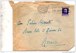1934    LETTERA  CON ANNULLO  TRIESTE  + TARGHETTA MOSTRA RIVOLUZIONE   FASCISTA - Storia Postale