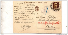 1936  CARTOLINA CON ANNULLO ORTONA AL MARE CHIETI - Postwaardestukken