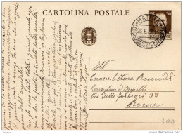 1938  CARTOLINA CON ANNULLO MATERA - Entero Postal