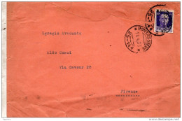 1933  LETTERA  CON ANNULLO  PONTASSIEVE FIRENZE - Storia Postale