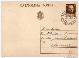 1935  CARTOLINA CON ANNULLO S. ANGELO DEI LOMBARDI AVELLINO - Entero Postal