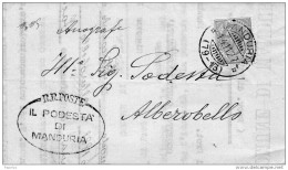 1927 LETTERA CON ANNULLO MANDURIA TARANTO - Storia Postale