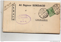 1927  LETTERA  CON ANNULLO  BRA CUNEO - Storia Postale