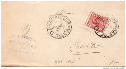 1923  LETTERA CON ANNULLO MONDRAGONE CASERTA -- DENTELLATURA  SPOSTATA - Storia Postale