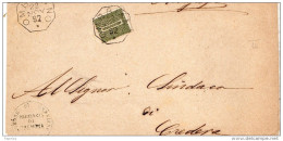 1892 LETTERA CON ANNULLO OMBRIANO  CREMA - Marcophilie