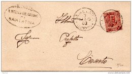 1903 LETTERA CON ANNULLO SALA LATINA - Storia Postale