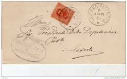 1899  LETTERA CON ANNULLO VAIRANO PATENORA CASERTA - Storia Postale