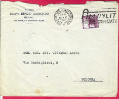 ANNULLO A TARGHETTA "ALLOYLIT " DA MILANO*12.X.1949* SU BUSTA INTESTATA - CATALOGO ORNAGHI 428A (8 Mm) - 1946-60: Poststempel