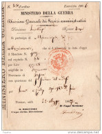 1866 MINISTERO DELLA GUERRA - Documenti Storici