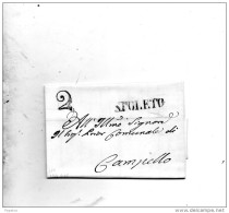 1844 LETTERA  CON ANNULLO SPOLETO - ...-1850 Voorfilatelie