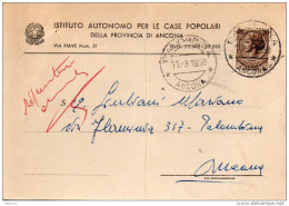 1958 CARTOLINA CON ANNULLO ANCONA - 1946-60: Marcofilie