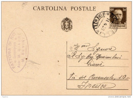 1938   CARTOLINA   CON ANNULLO BORSELLI FIRENZE - Entero Postal