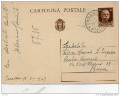 1942  CARTOLINA CON ANNULLO CARASSAI ASCOLI PICENO - Stamped Stationery