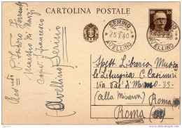 1940  CARTOLINA CON ANNULLO SERINO AVELLINO - Stamped Stationery
