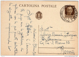 1940  CARTOLINA CON ANNULLO MILAZZO MESSINA - Stamped Stationery