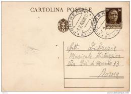1940  CARTOLINA CON ANNULLO PONTREMOLI APUANIA - Postwaardestukken