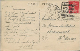 CARTE AFFRANCHIE N° 194 -OBLITERATION DAGUIN " LES SABLES D'OLONNE-LA PLUS BELLE PLAGE D'EUROPE " CAD 1928-VENDEE - Oblitérations Mécaniques (Autres)