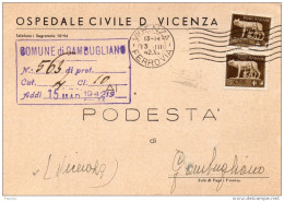 1942 CARTOLINA CON ANNULLO    VICENZA - Marcophilie