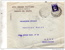 1938 LETTERA CON ANNULLO BASSANO  VICENZA - Storia Postale
