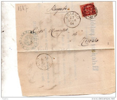 1884 LETTERA CON ANNULLO ASIAGO VICENZA + RECOARO - Marcofilie