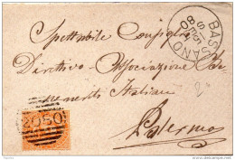 1880 LETTERA CON ANNULLO BASSANO  VICENZA - Marcophilia