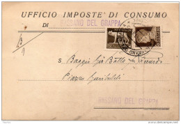 1941 CARTOLINA   CON ANNULLO BASSANO DEL GRAPPA VICENZA - Storia Postale