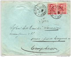 1904  LETTERA CON ANNULLO ROMA - DENTELLATURA SPOSTATA - Marcophilie
