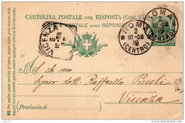 1908     CARTOLINA CON ANNULLO  ROMA - Interi Postali
