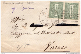 1879  LETTERA CON ANNULLO ROMA FERROVIA - Storia Postale